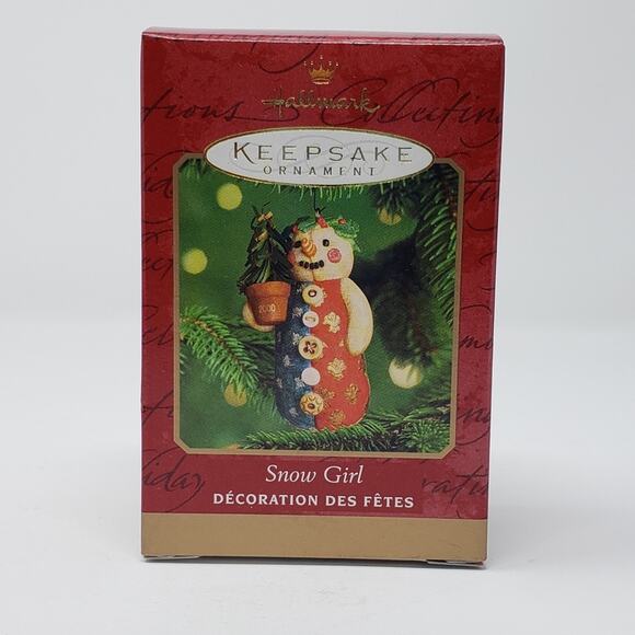 2000 hallmark snow girl Handcrafted Keepsake Holiday Christmas ornament - Picture 1 of 6